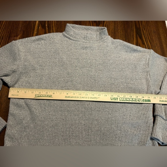 Loft Ribbed Mock Neck pullover sweater women’s Large Gray preppy cozy retro NWT - Picture 9 of 13